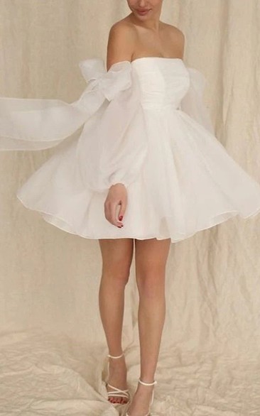 White Off-the-Shoulder Short Party Dress