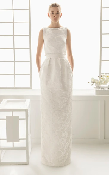 Greek Ancient Chaple Style Lace Appliqued Dress