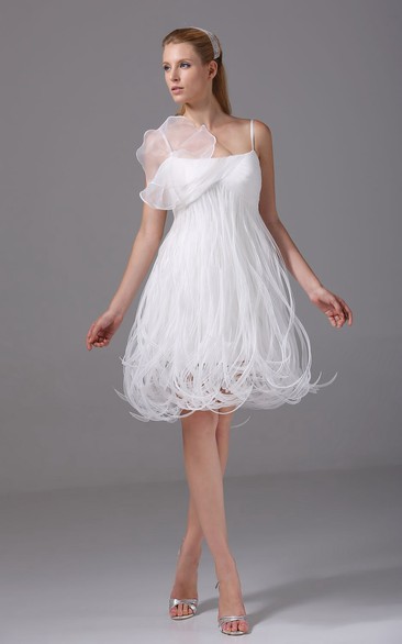 Adorable Midi Spaghetti-Strap Dress With Flower and Corset Back