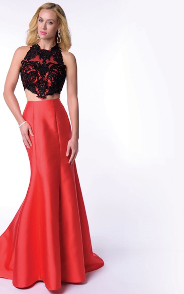 Satin A-Line Sleeveless Homecoming Dress With Beaded Lace Corset