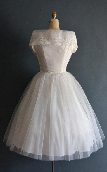 Valenti 50S Wedding Short Tea Length Wedding Dress - Dorris Wedding