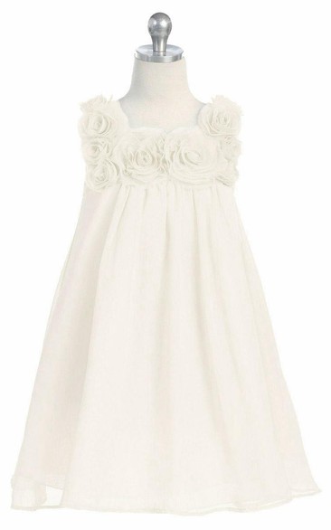 Knee-Length Sleeveless Chiffon Flower Girl Dress