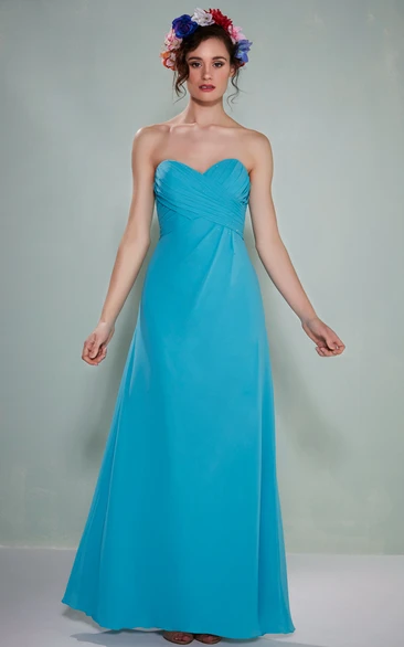 Criss-Cross Sleeveless Sweetheart Chiffon Bridesmaid Dress