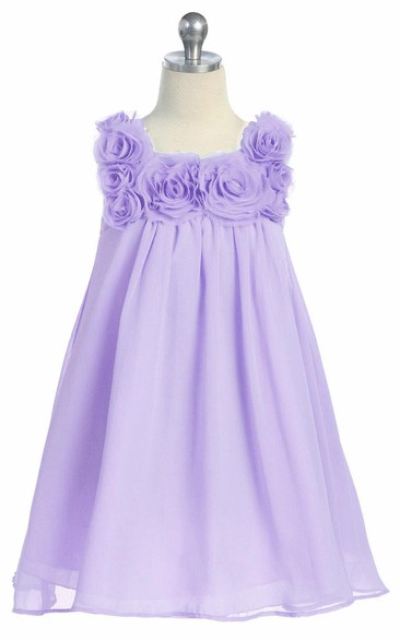 Knee-Length Sleeveless Chiffon Flower Girl Dress