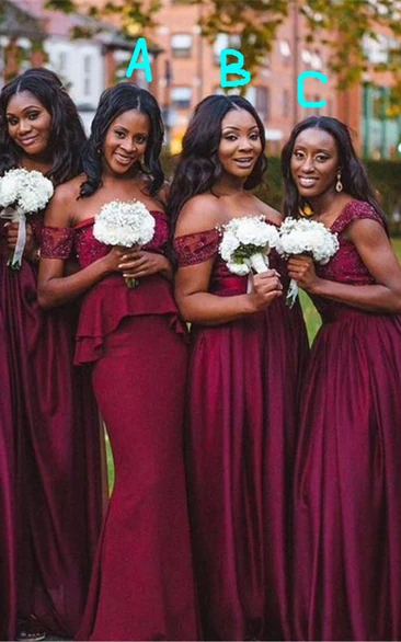 Sexy A-line Off-shoulder Bridesmaid Dress Floor-length With Lace