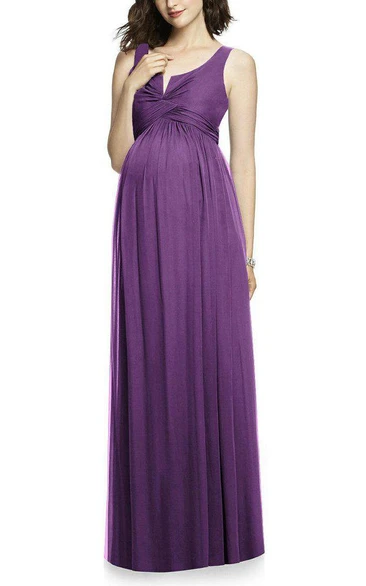 Ruched Long Bridesmaid Dress