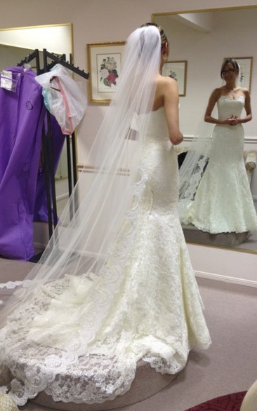 Scalloped Sweetheart Neck Mermaid Wedding Gown With Full Lace