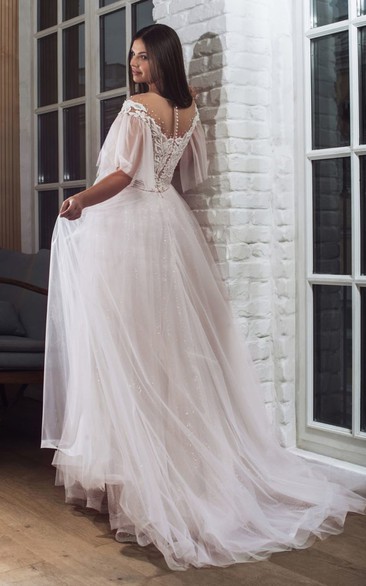 Lace and Tulle with Beaded Dresses Regency Plus Size