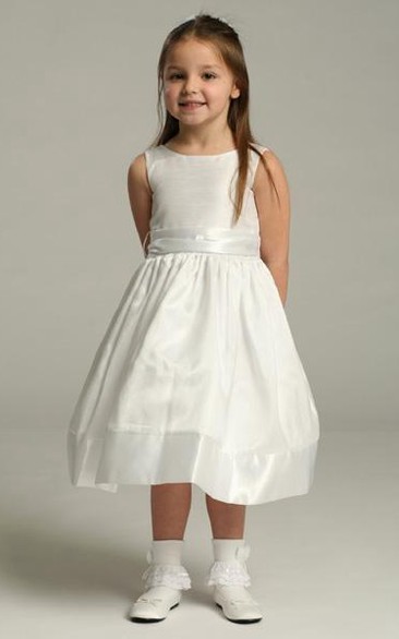 Tea-Length Floral Floral Flower Girl Dress