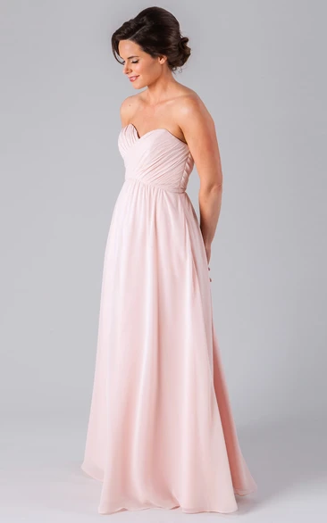 Sleeveless Sweetheart Criss-Cross Chiffon Bridesmaid Dress