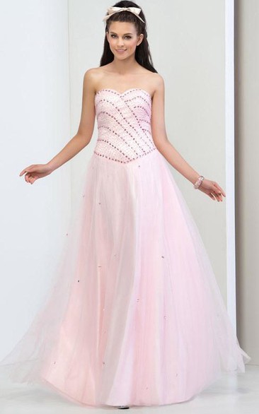 Ericdrsess A-Line Sweetheart Beading Lace-up Prom Dress