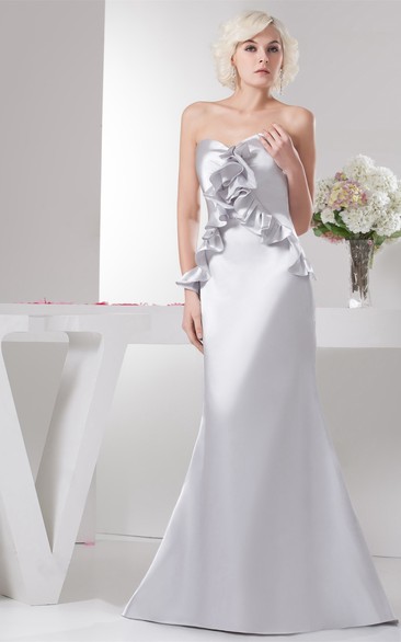 Sweetheart Mermaid Satin Gown With Draping