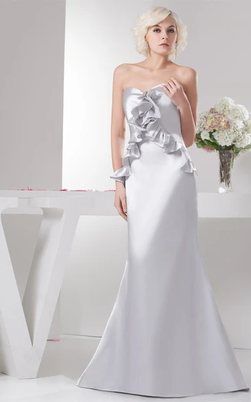 Sweetheart Mermaid Satin Gown With Draping
