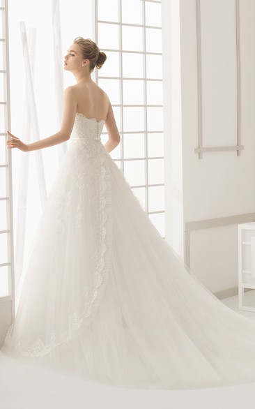 Backless Lace-Up Dress With Sash And Appliques