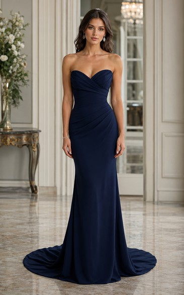 Mermaid Sweetheart Jersey Prom Dress with Ruching