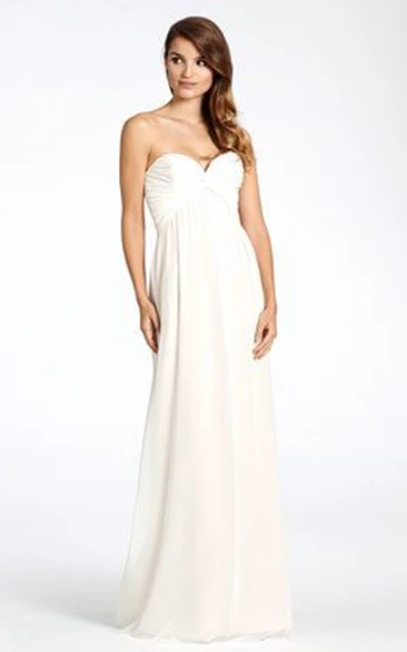 Empire Criss-Cross Sleeveless Sweetheart Chiffon Bridesmaid Dress