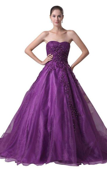 Sweetheart Ballgown With Sequins and Pleats