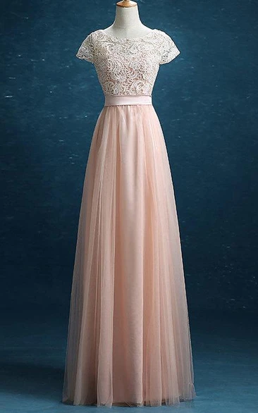 New Prom Lace Tulle Long Prom Tulle Formal Blush Tulle Party Floor Length Dress