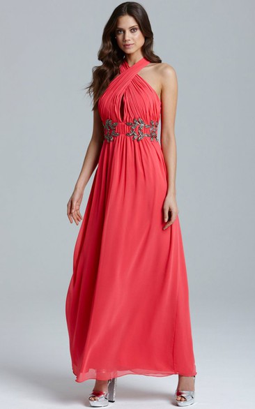Gorgeous A-Line Chiffon Dress With Ruching