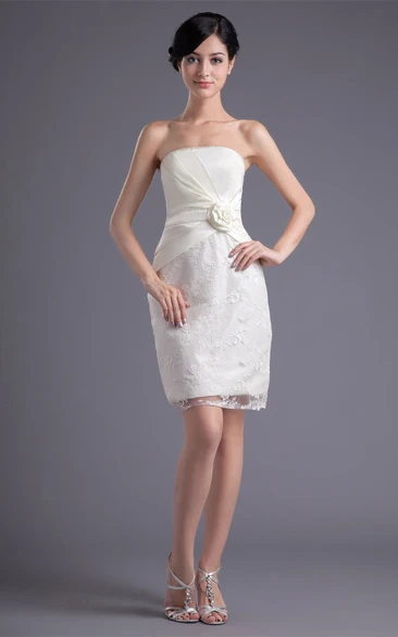 Delicate Mini Floral Satin Appliqued Special Occasion Dresses