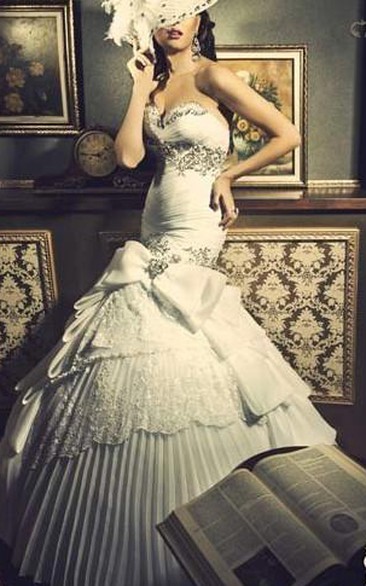 New Fashion Lace Beaded Mermaid Wedding Dresses Lace Bling Bling Wedding Gowns