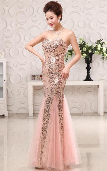 Glamorous Sequins Mermaid Sweetheart Evening Dress Zipper Sleeveless
