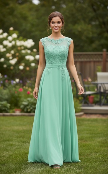 Classic Lace Appliqué Formal Dress