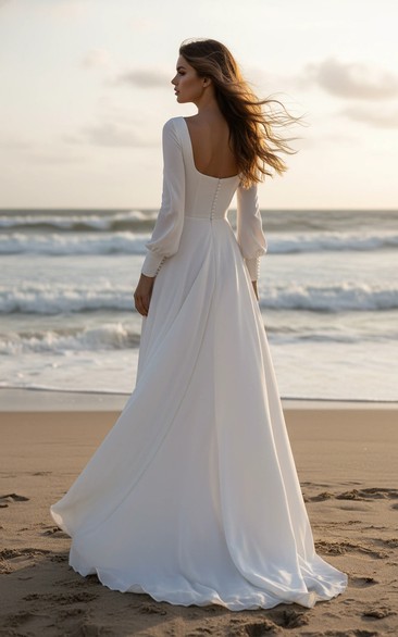 Regency Inspired Square Neck Bridal Dress