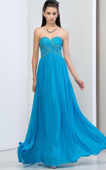 Sweetheart Draped Beading Sequins Prom Dress