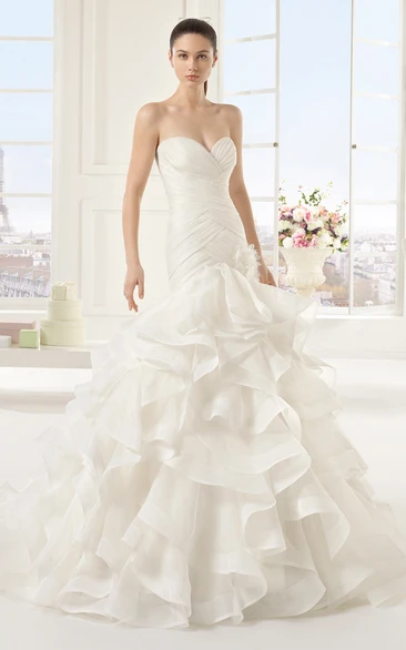 Ruched Dress With Giveaway Overall And Cascading Ruffles