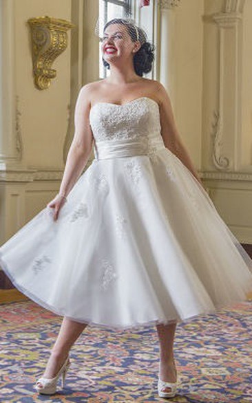 Ballerina length wedding dress best sale