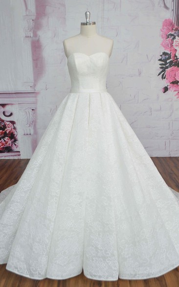 Sweetheart Lace Sleeveless Wedding Dress Styles Ballgown With Sash And Ruching Lace-up Corset
