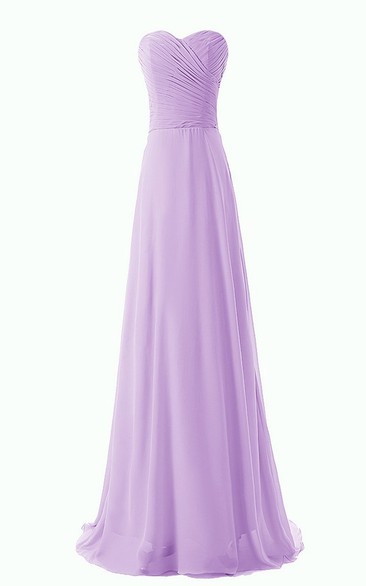 Chic Sweetheart Ruched A-line Gown With Lace-up Back