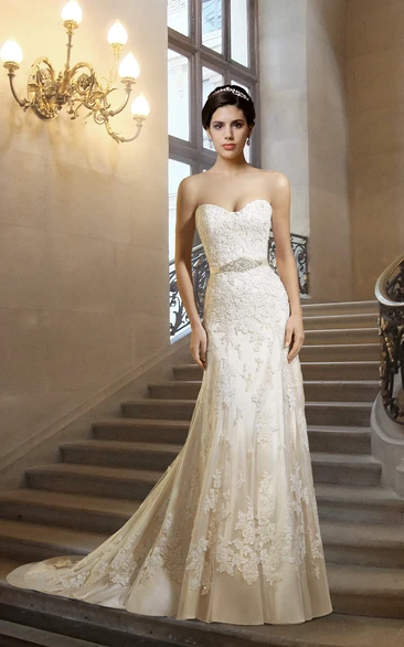 Sweetheart Sheath Lace Mermaid Wedding Dress