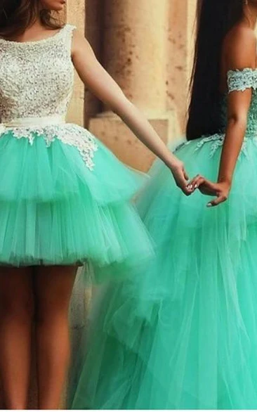 Timeless Illusion Sleeveless Tulle Homecoming Dress With Lace