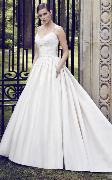 Satin Elegant Backless Ball Gown With Pokets