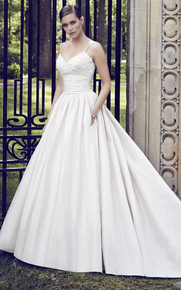 Satin Elegant Backless Ball Gown With Pokets