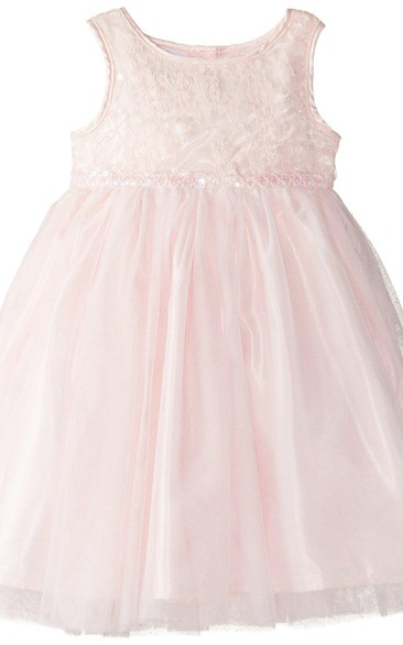 Lovely Cap-sleeved Scoop-neck Dress With Bow