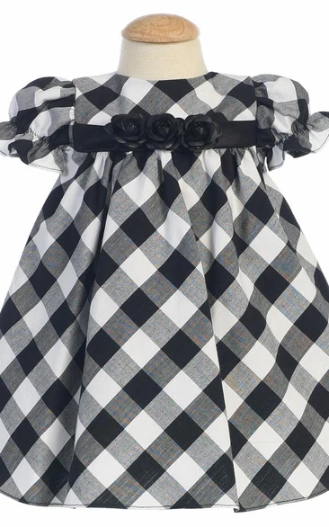 Tea-Length Cap-Sleeve Flower Girl Dress