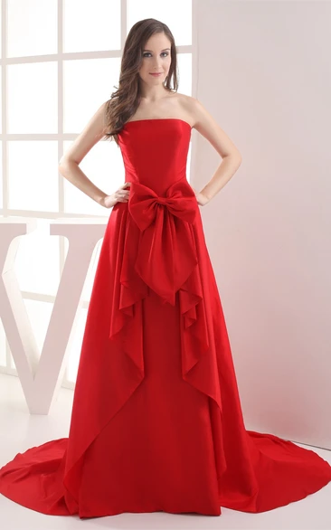 Sleeveless Chiffon Floor-Length A-Line Bow and Dress With Draping