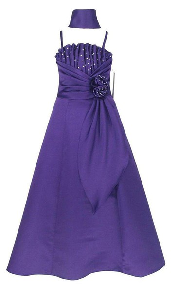 Sleeveless A-line Pleated Criss Cross Dress With Spaghetti Straps