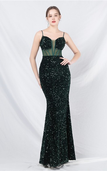 Palace Style Heavy Fishbone Waist Mesh Sequined High-End Evening Dress