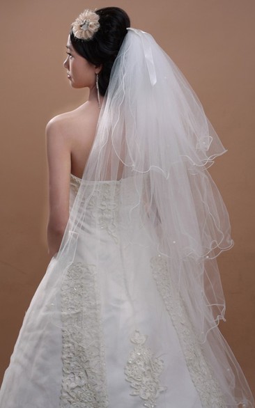 Ethereal Multi-Layered Puffy Fingertip Wedding Veil