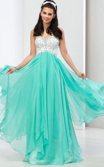 A-Line Sweetheart Sequins Long Prom Dress