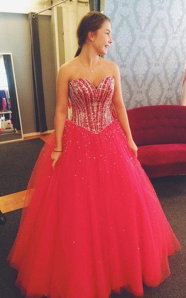 Newest Sequins Tulle Princess Wedding Dress Sweetheart Sleeveless