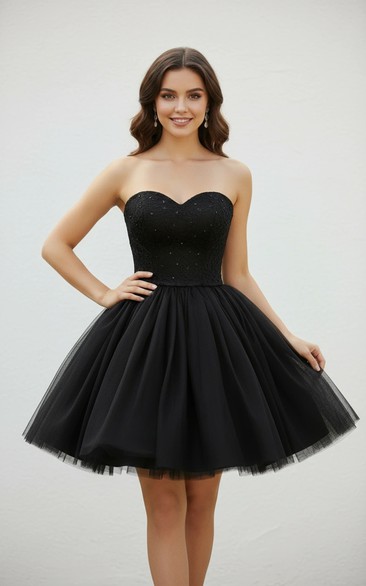 Edgy Black Mini Prom Gown