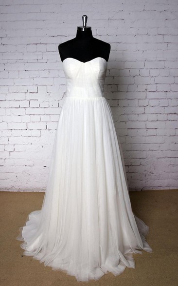 Sweetheart A-Line Tulle Bridal Separates Dress With Pleats and Ruchings