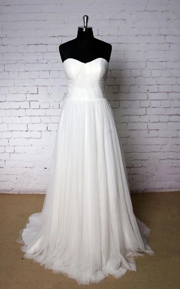 Sweetheart A-Line Tulle Bridal Separates Dress With Pleats and Ruchings