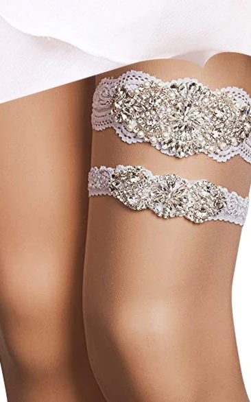White Lace with Silver Beading
