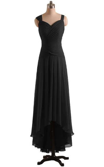 Queen Anne High-low Dress With Basque Waist